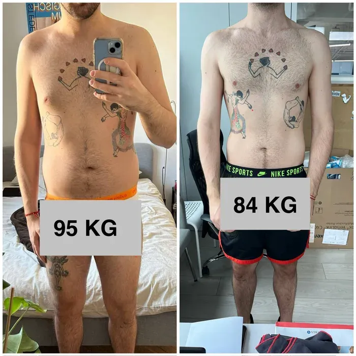 Maks przed i po: 95 kg i 84 kg